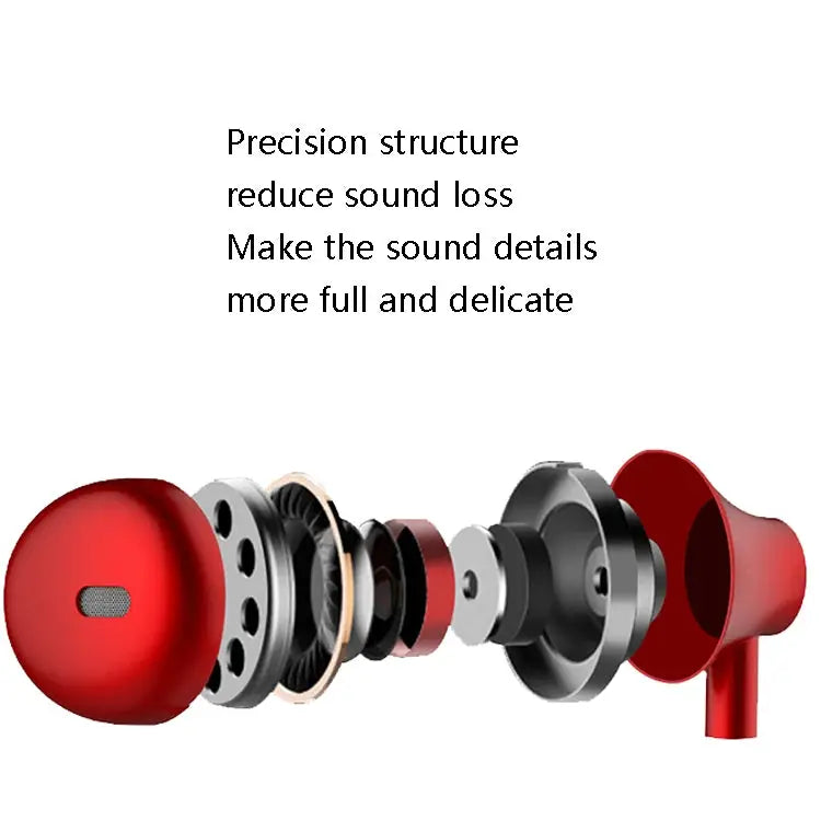 2 PCS TS720 3.5mm Heavy Bass Metal Earbud Wired Earphone, Red, Black, Silver Gray, Rose Gold