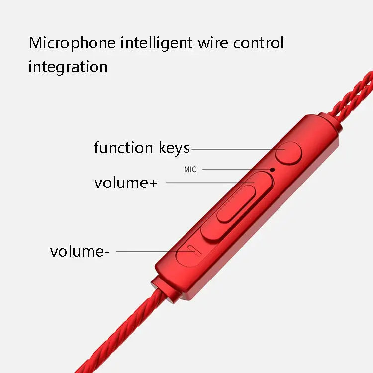 2 PCS TS720 3.5mm Heavy Bass Metal Earbud Wired Earphone, Red, Black, Silver Gray, Rose Gold