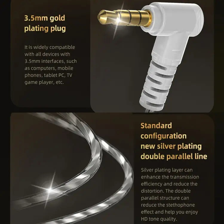 3,5 mm mobiele telefoon oordopjes Sport in-ear pluggable podium oordopjes