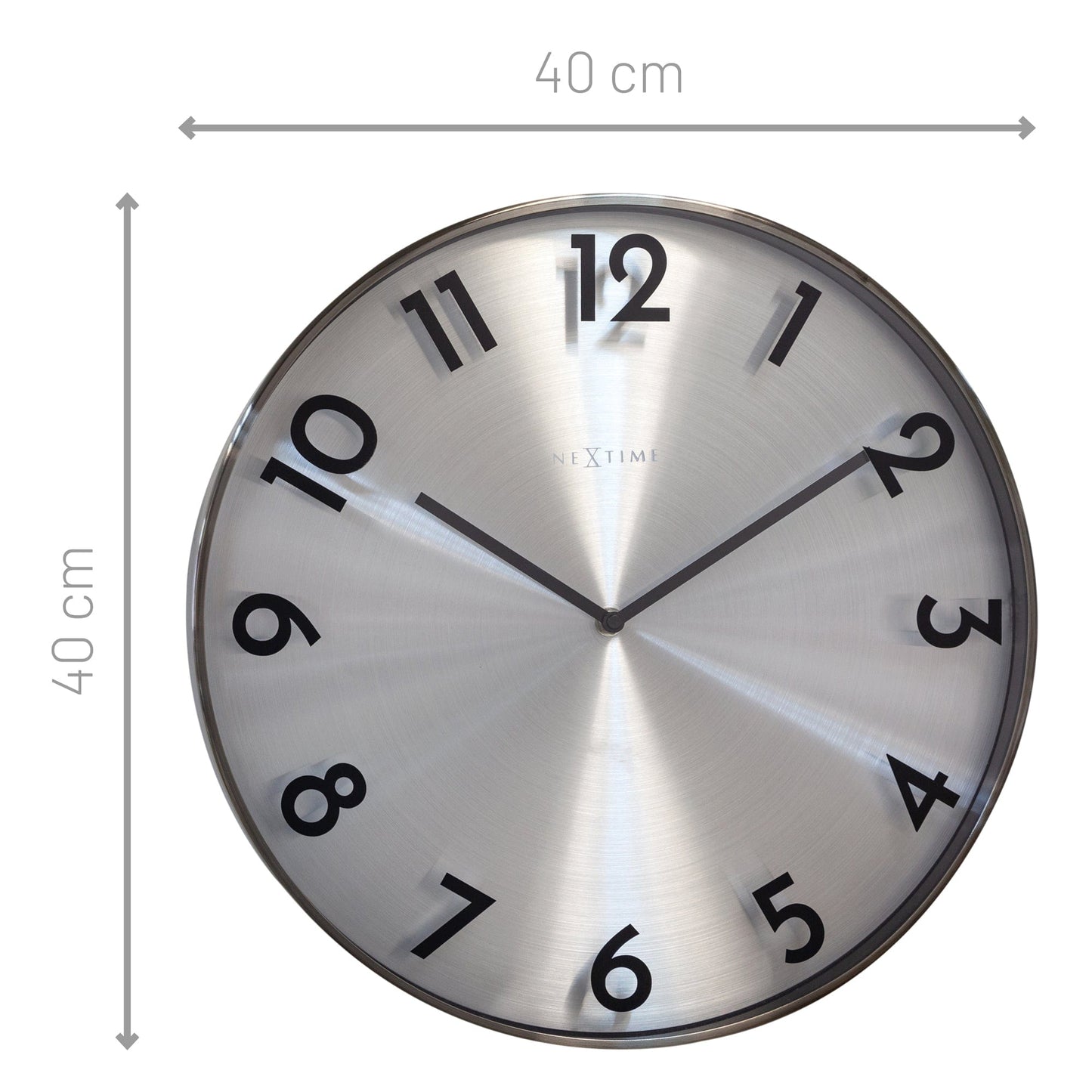 Wall clock 40cm - Silent - Metal - "Reflection"