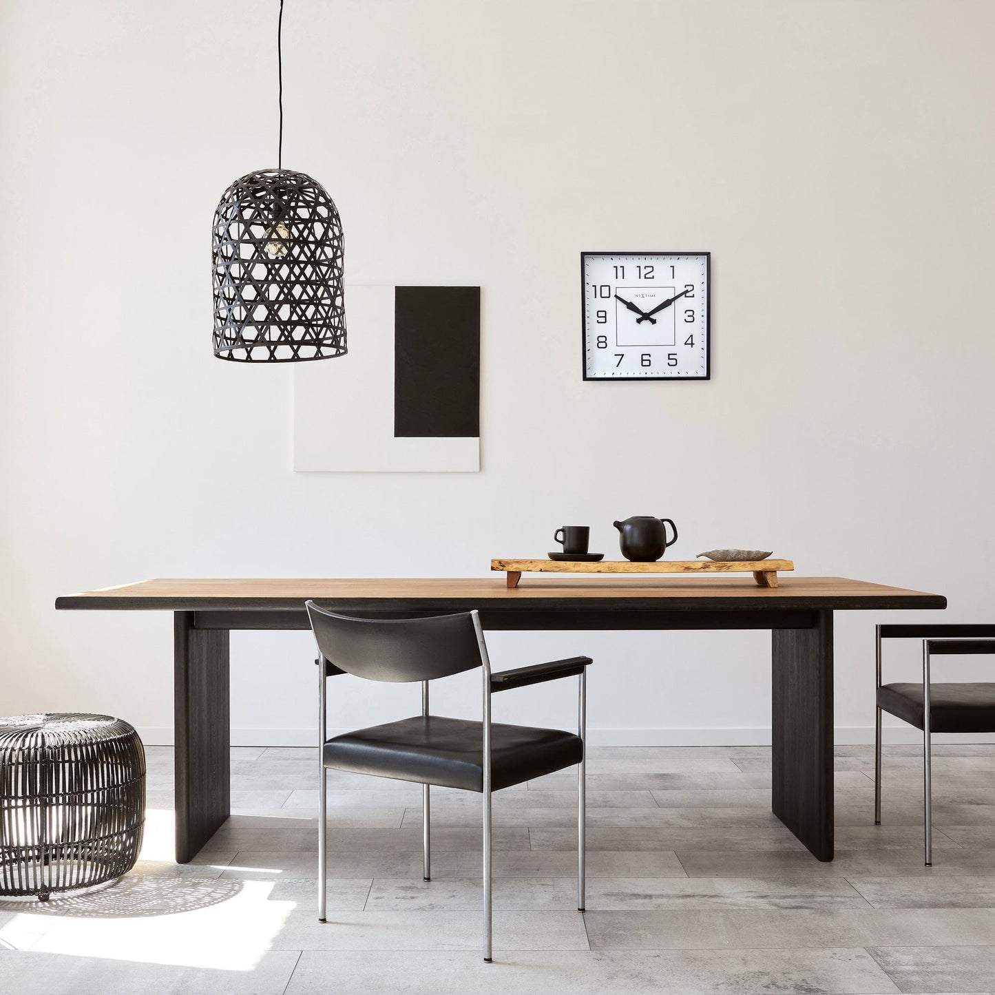 Wandklok 35x35cm - Stil - Arabisch - Metaal - "Be Square"