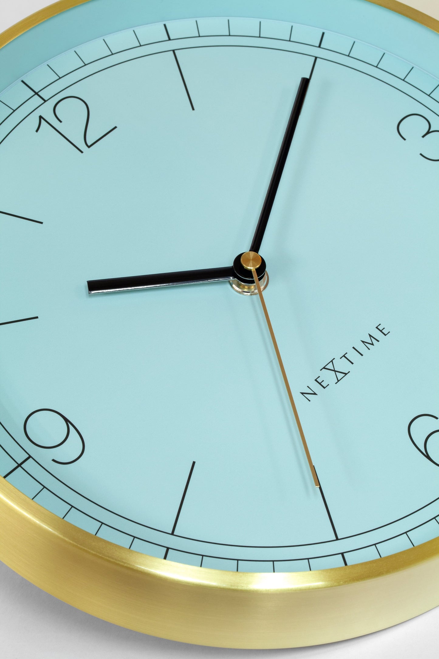 Wandklok 25cm-Silent-Groen/Turquoise/Wit/Zwart-Metaal-NeXtime 'Bolero'