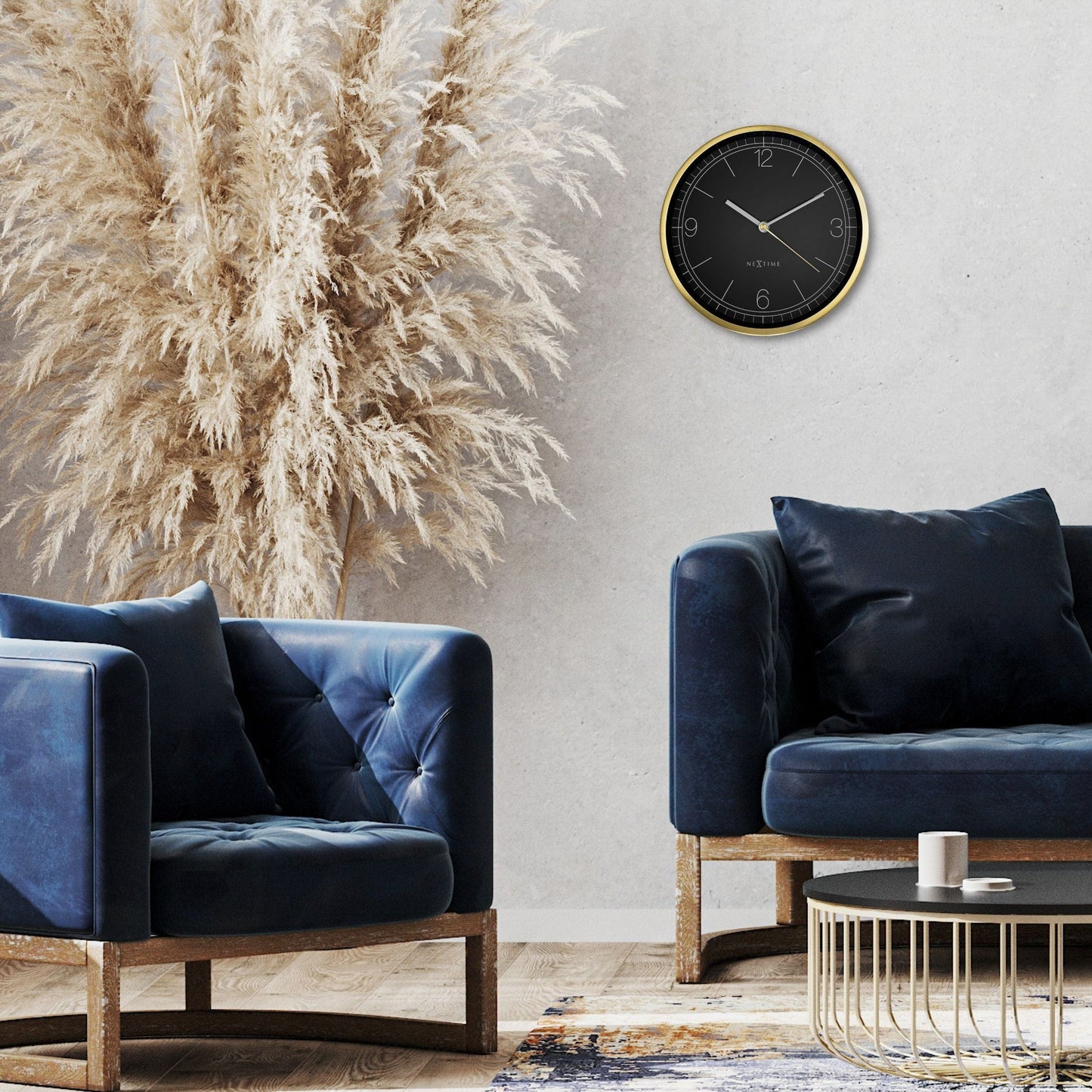 Wandklok 25cm-Silent-Groen/Turquoise/Wit/Zwart-Metaal-NeXtime 'Bolero'