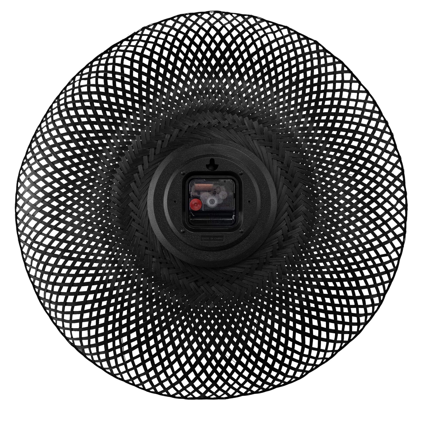 Wandklok 60cm-Silent-Bruin/Zwart-Bamboe-NeXtime 'Vortex'