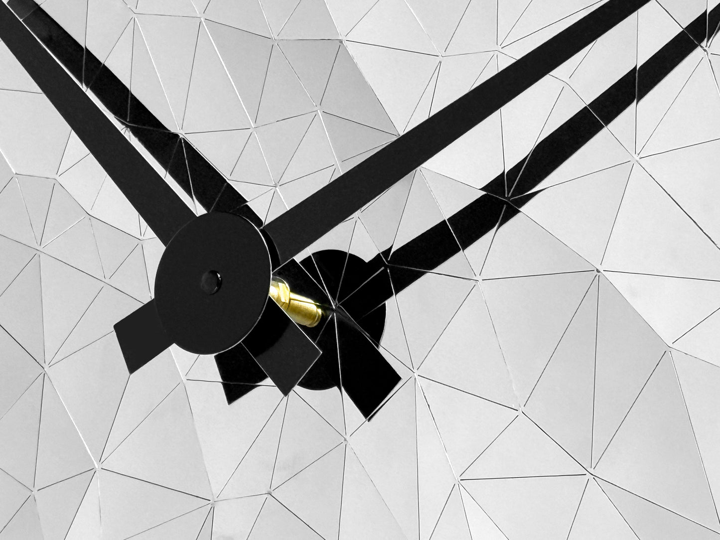 Wandklok 80cm-Silent-Chroom-RVS-NeXtime 'Fragments'