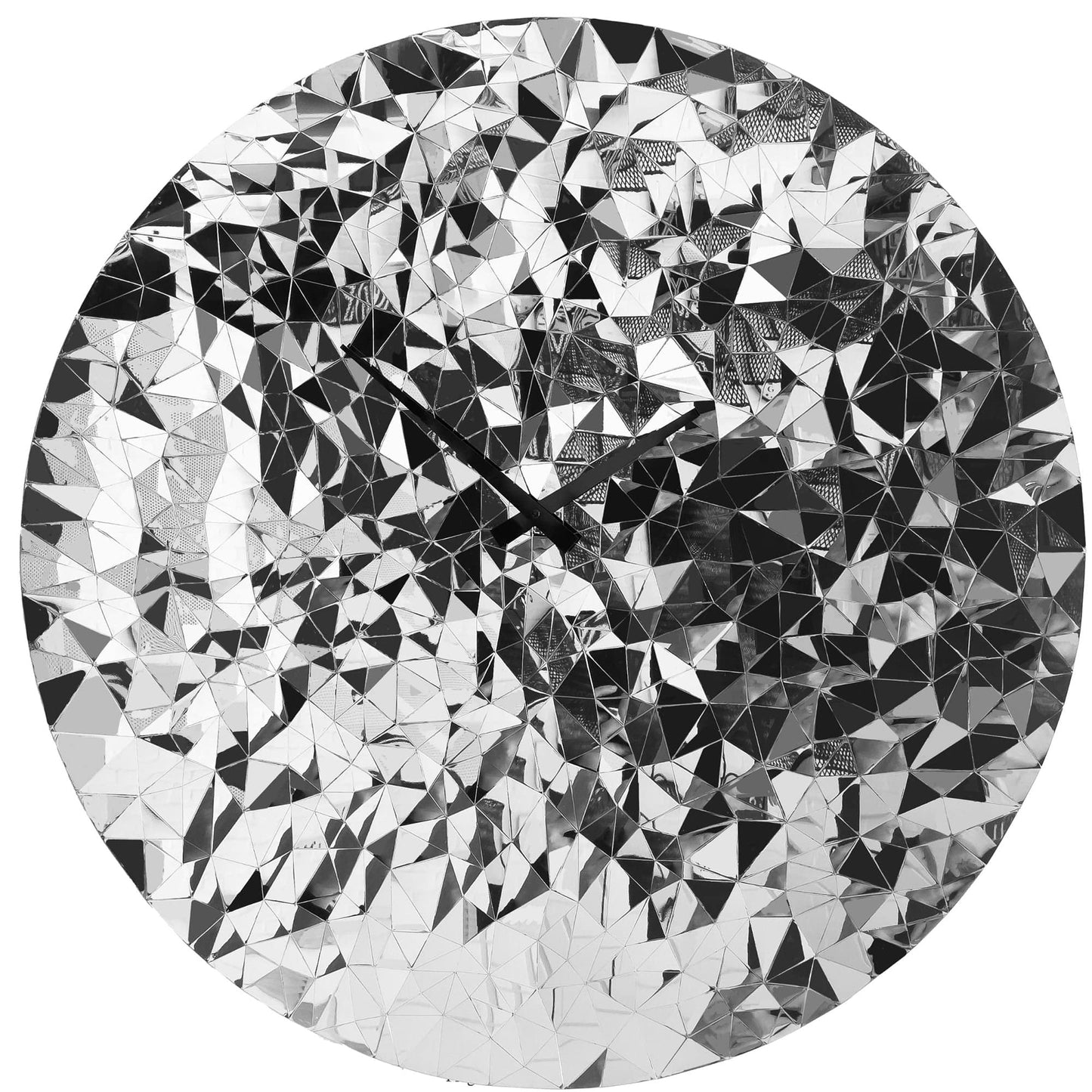 Wandklok 80cm-Silent-Chroom-RVS-NeXtime 'Fragments'