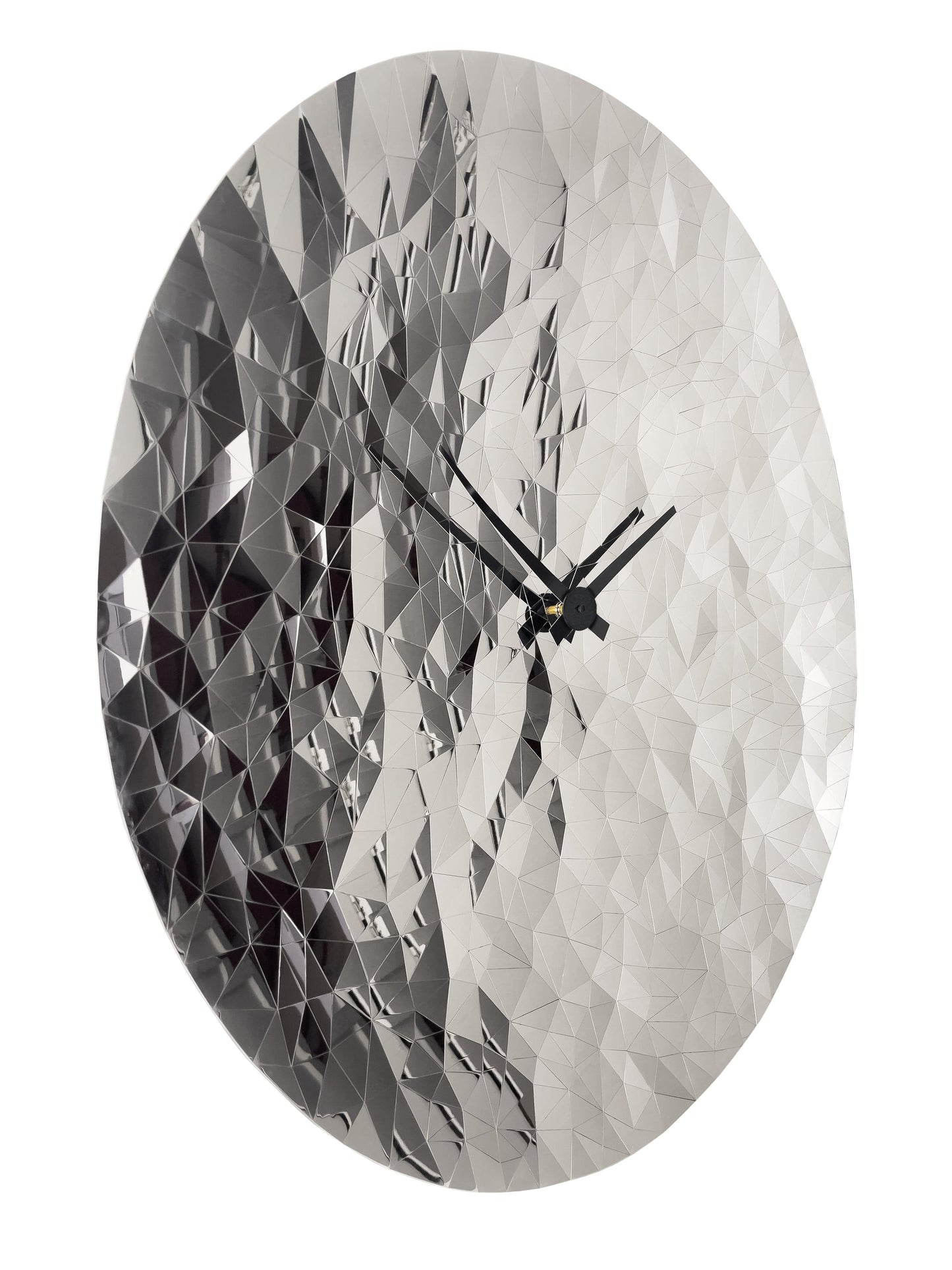 Wandklok 80cm-Silent-Chroom-RVS-NeXtime 'Fragments'
