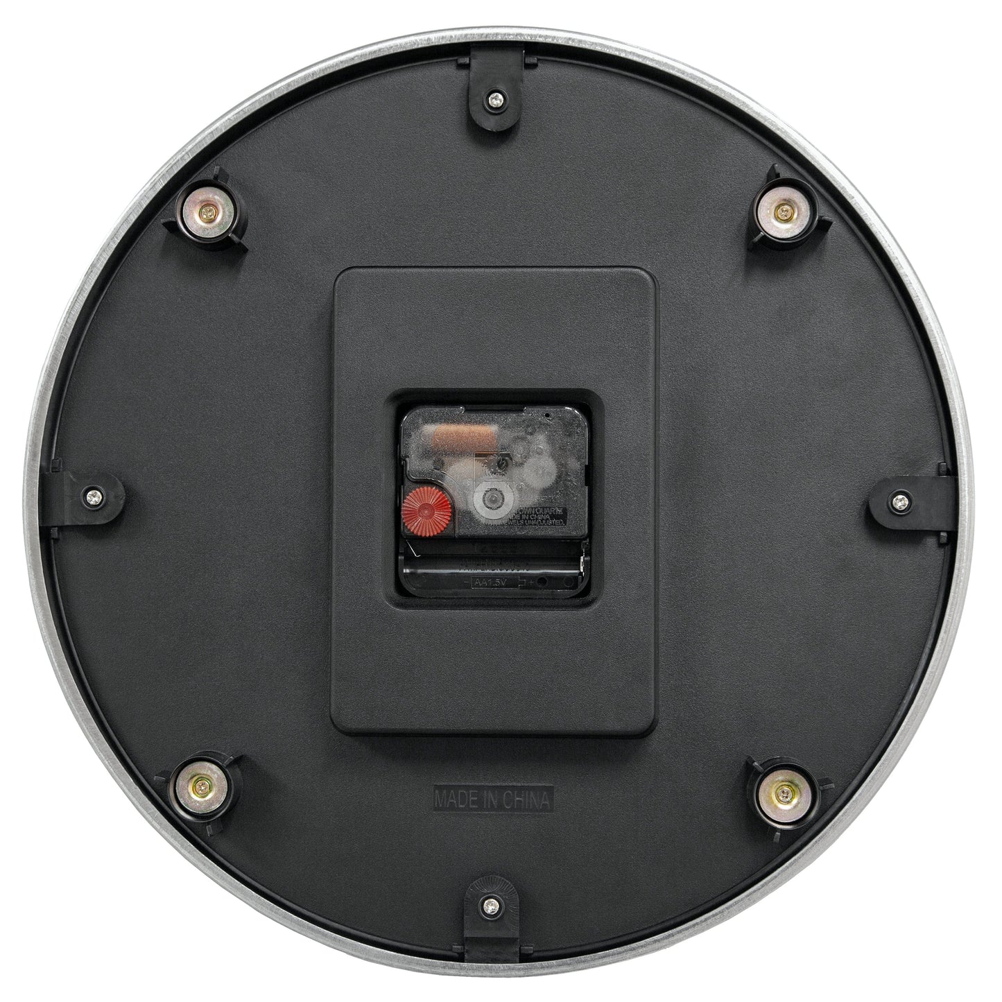 Wandklok 32,3x28x10cm-Silent-Wit & Zwart-Aluminium-NeXtime 'Double'