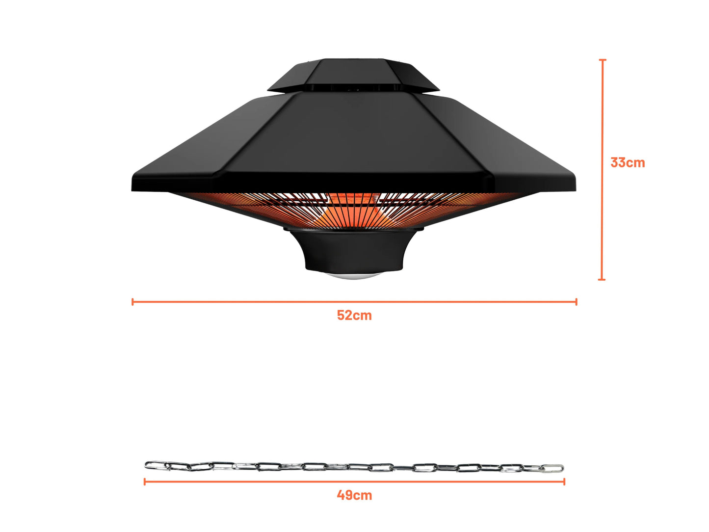 VERMIJD | SHL-2000BR Infrarood Verwarmingslamp – 2000W | Voor Binnen & Buiten | Met Afstandsbediening & LED Verlichting