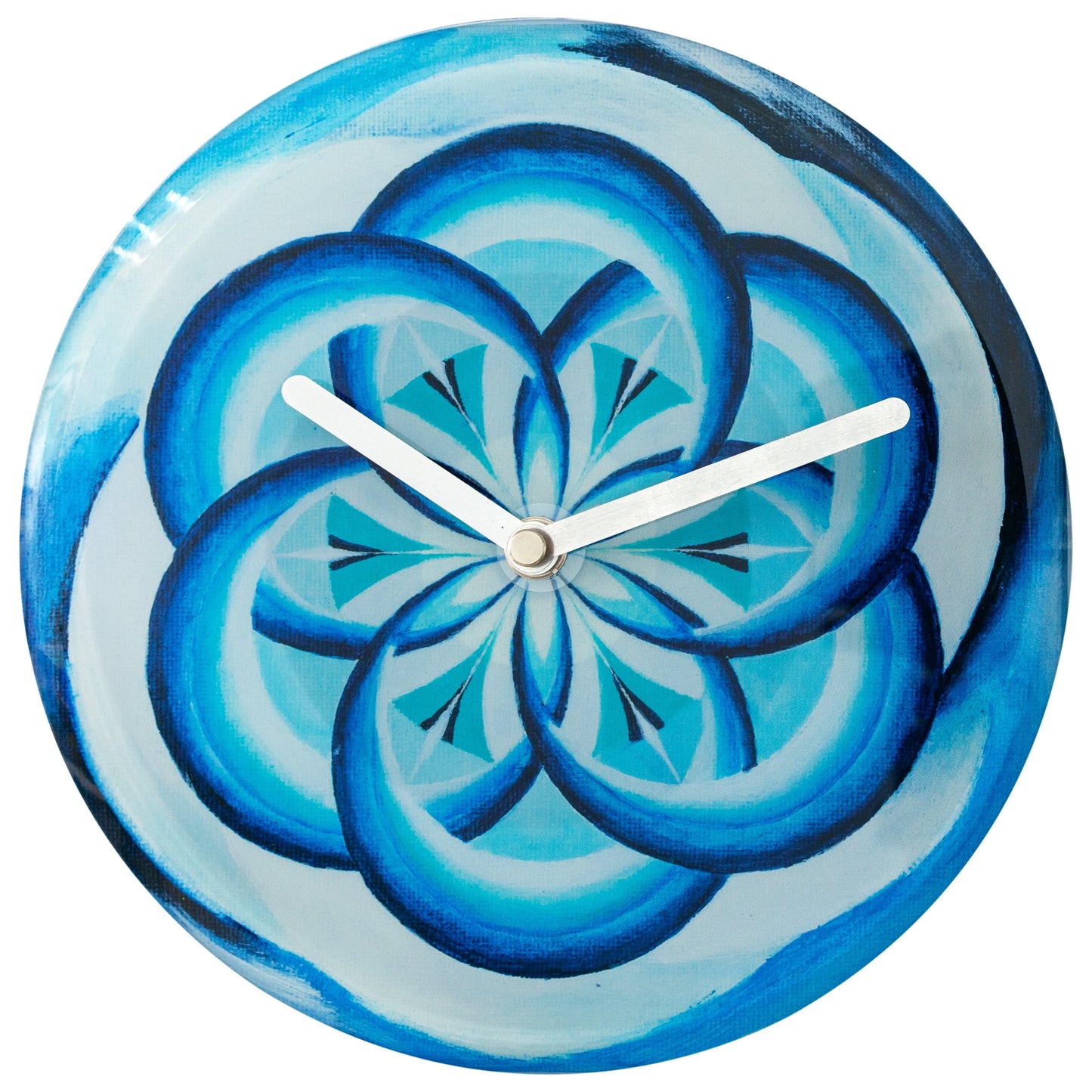 Tafel-/wandklok 20cm - Stil - Blauw - Gehard glas - "Cosmo Table"