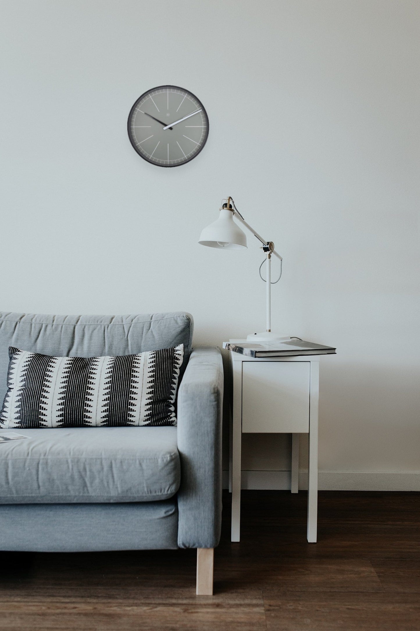 Wandklok - 40 cm - Kunststof - 'Grijs'