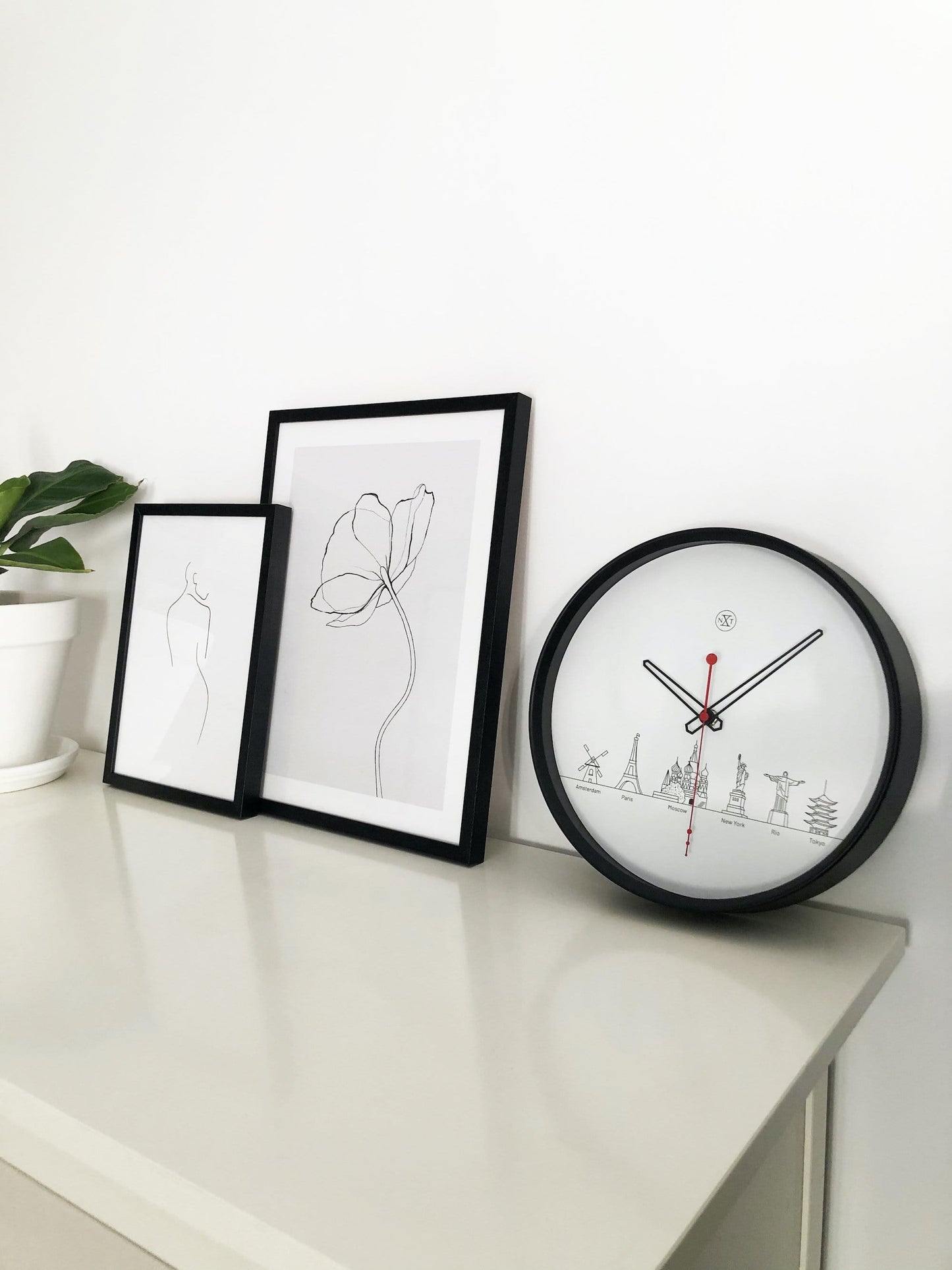 Wandklok - 30 cm - Kunststof - 'Worldtour'