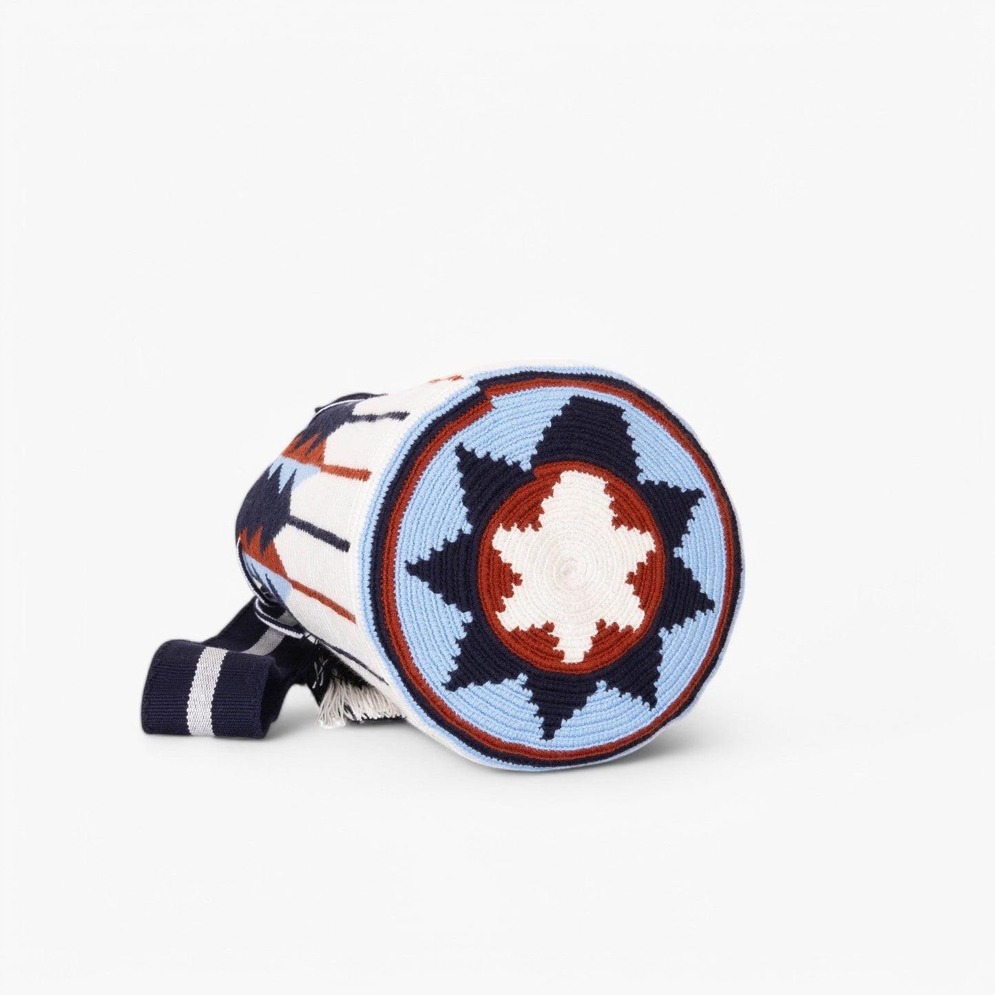 Geometrik çapraz askılı çanta L | Lacivert