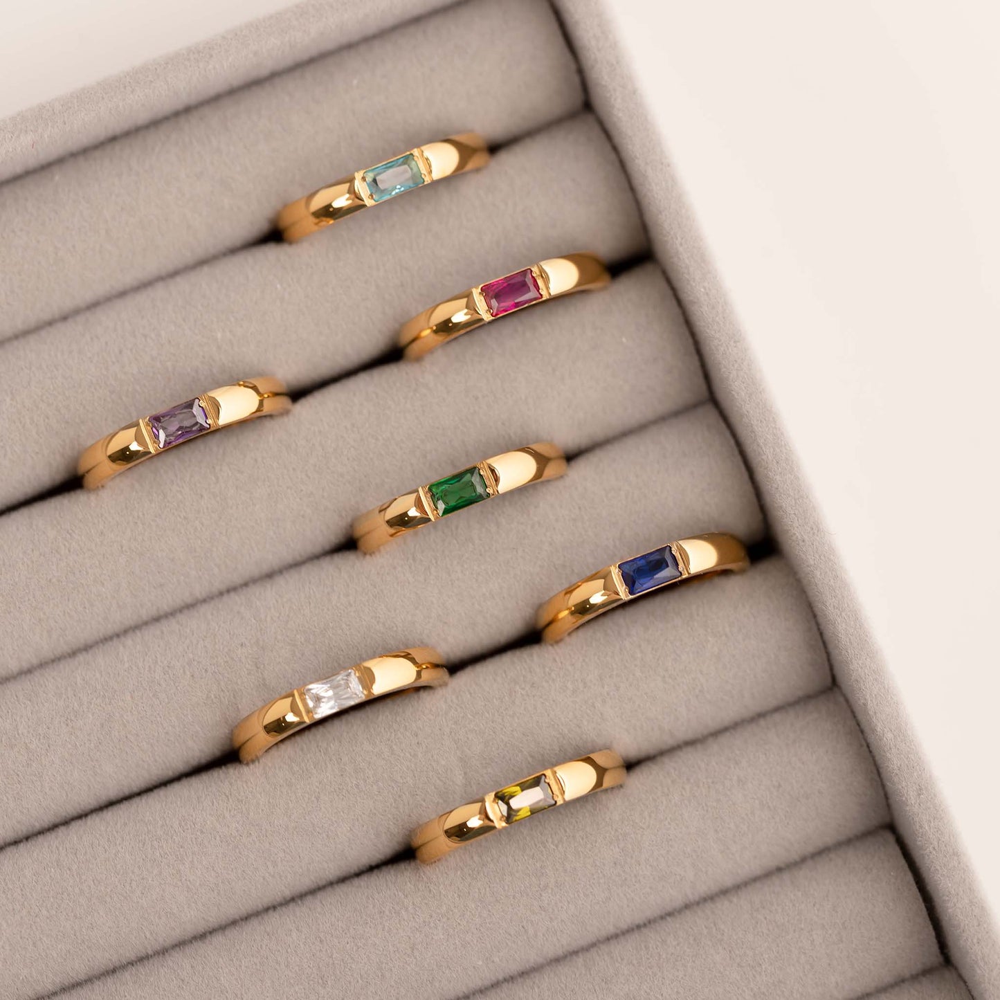 Geboortesteen ring goud