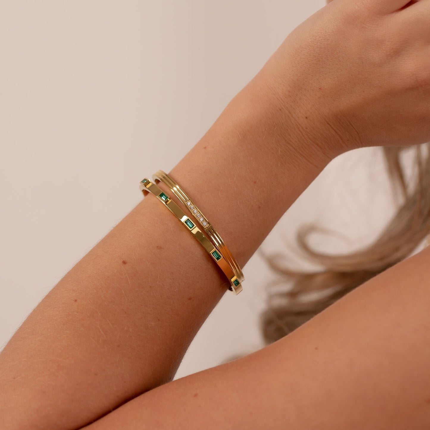 Smaragd armband goud 18K