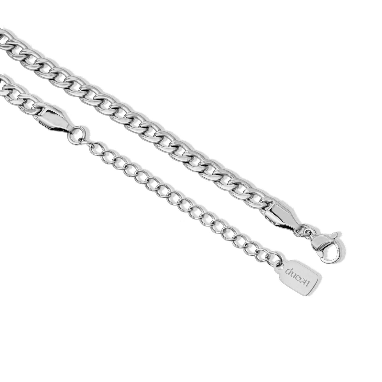 Letter- en geboortesteenketting zilver