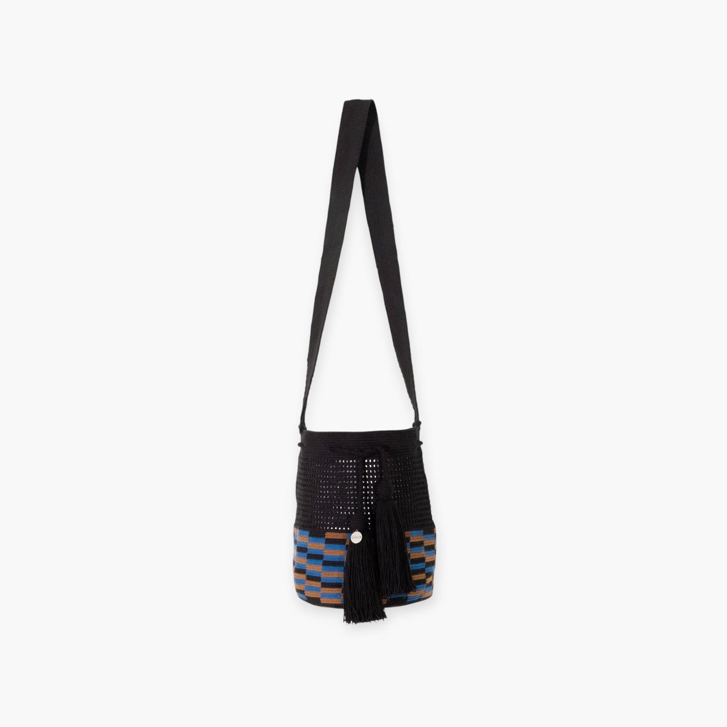 Check net crossbody M | Zwart