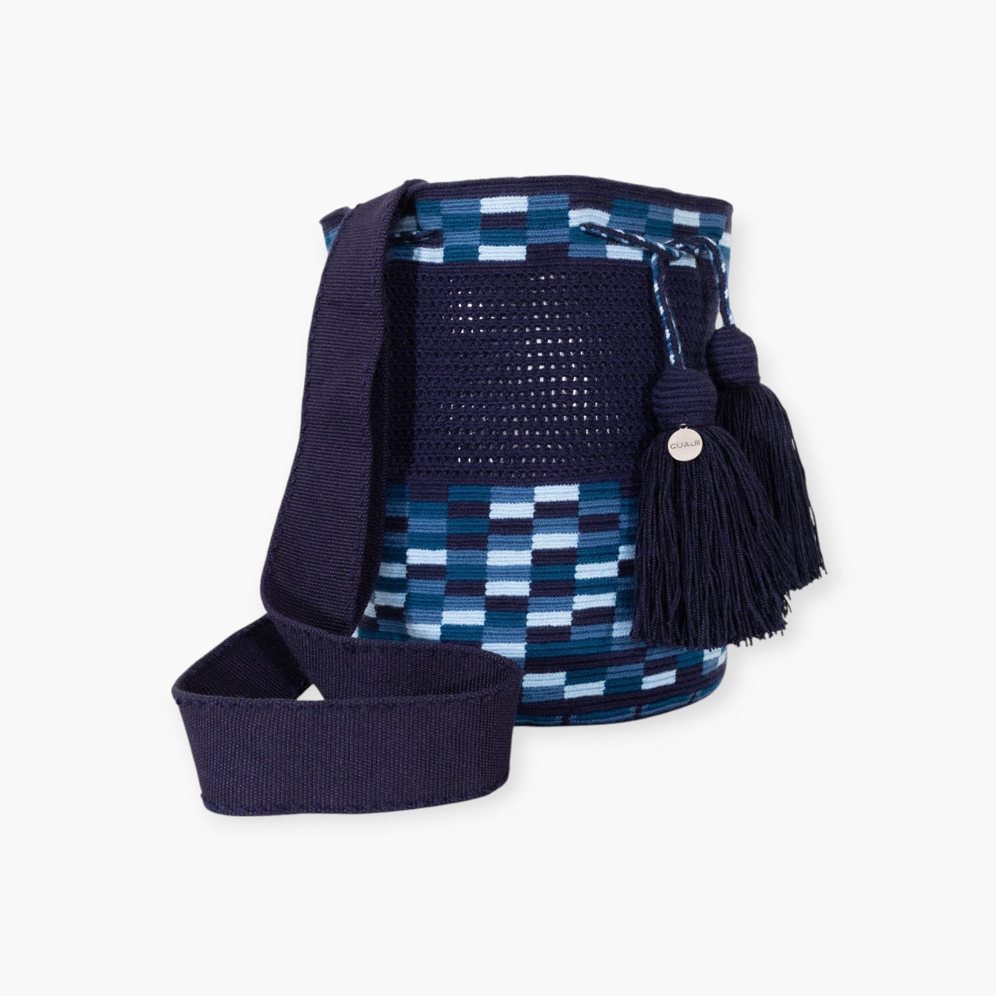 Check net crossbody M | Marineblauw