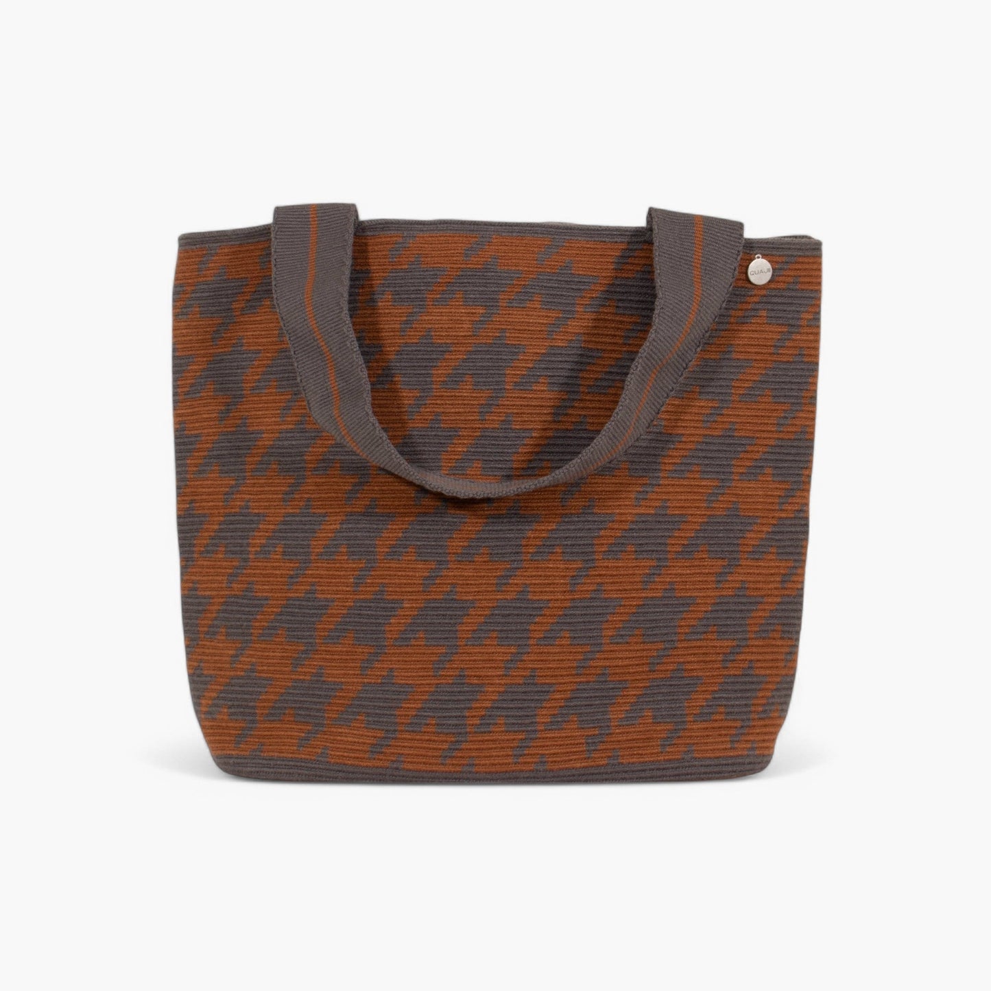 Houndstooth oval tote | Çelik