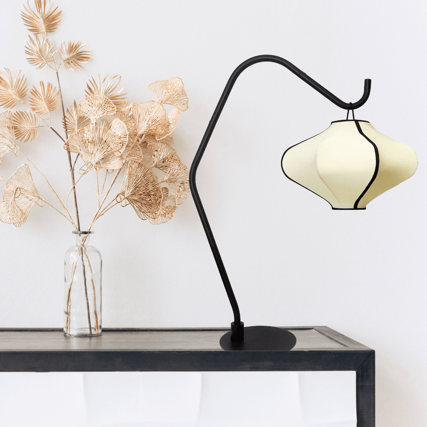 Tafellampstandaard (voor Lumi Lantern) 25x81cm - Metaal - Zwart "Lumi"