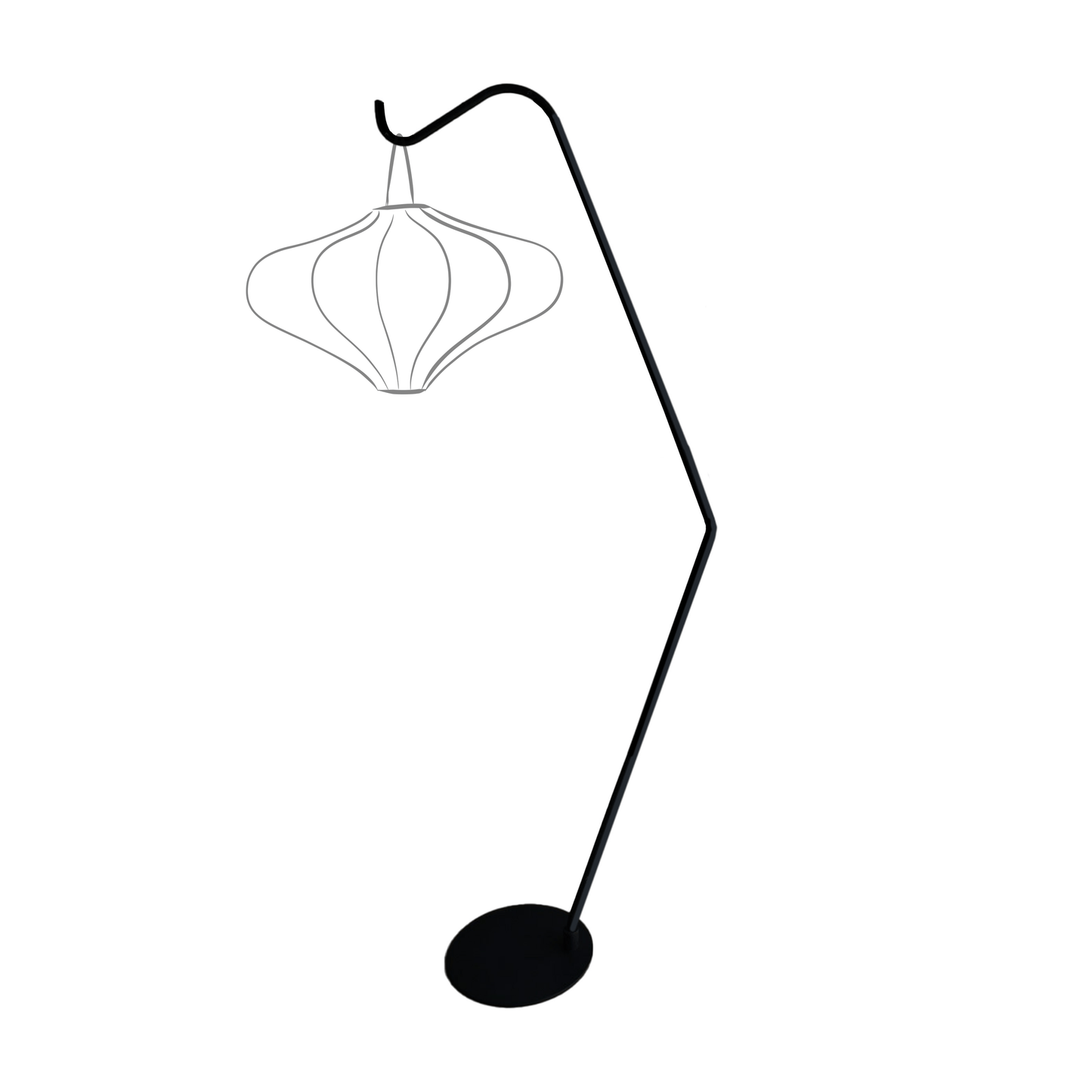 Staande lampenstandaard (voor Lumi Lantern) 38x213,5cm - Metaal - Zwart "Lumi"