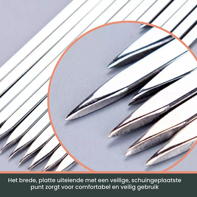 RVS BBQ Spiezen 30 cm - Set Van 20 Otlu Barbekü Spiezen - Vaatwasserbestendig ve Hittebestendig