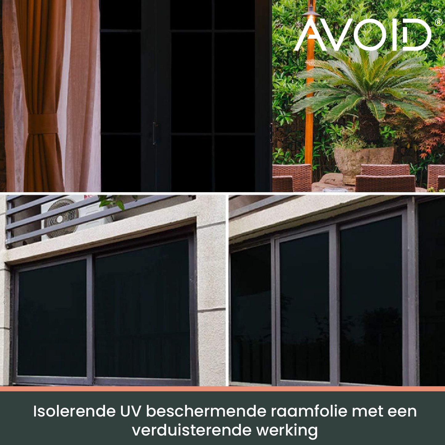 AVOID® - Raamfolie - Zwart - Verschillende Maten