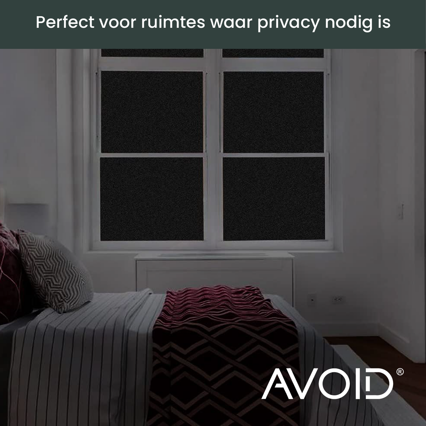 AVOID® - Raamfolie - Zwart - Verschillende Maten