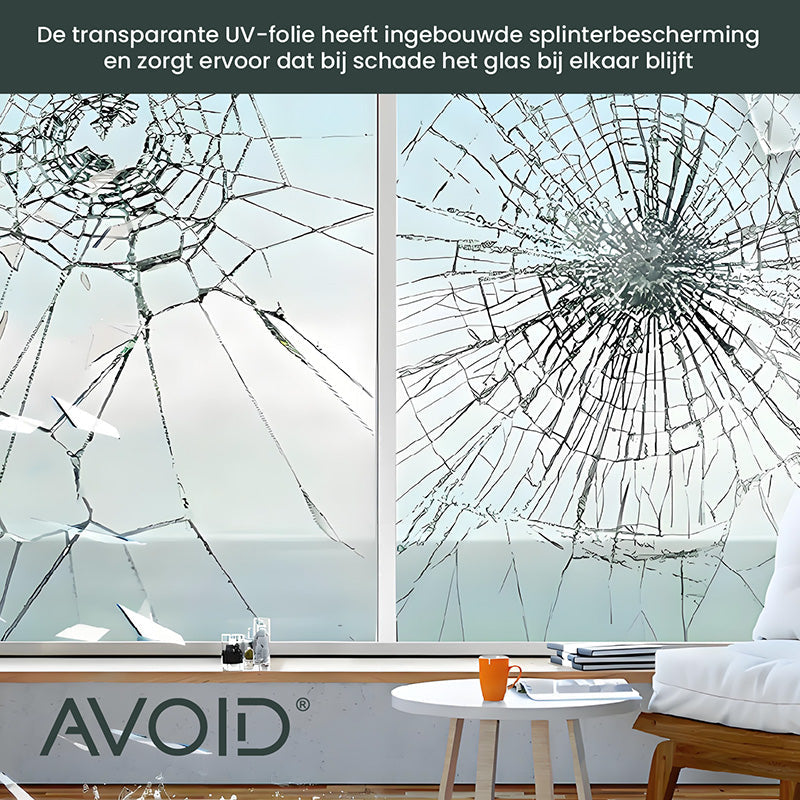 AVOID® - Raamfolie - UV Werend - Verschillende Maten