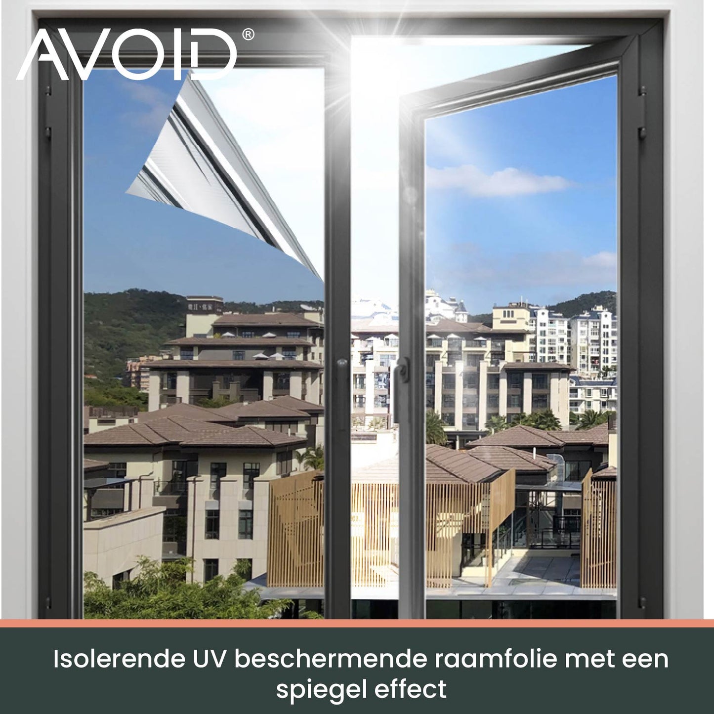 AVOID® - Raamfolie - Zilver Zwart - Verschillende Maten