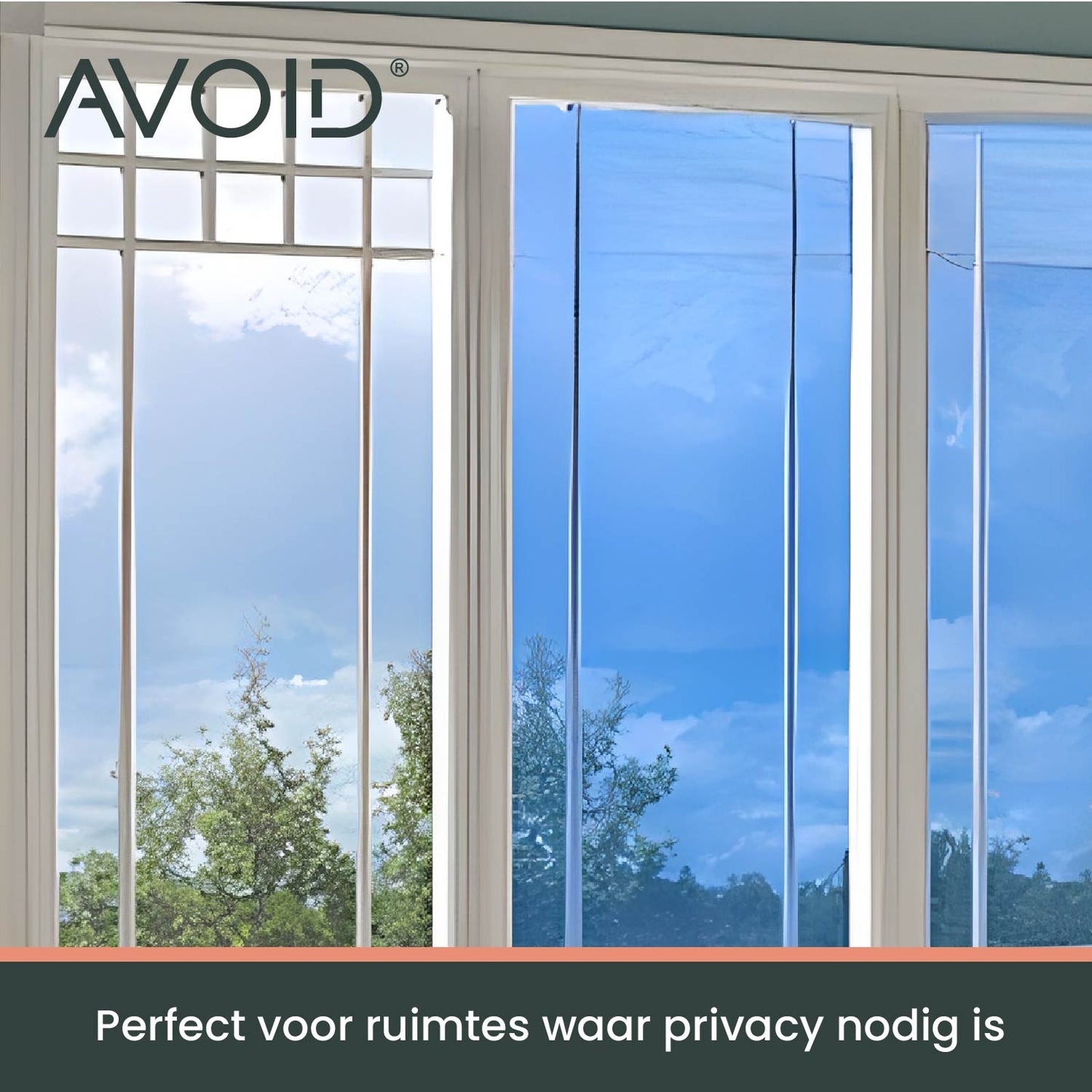 AVOID® - Raamfolie - Zilver Zwart - Verschillende Maten