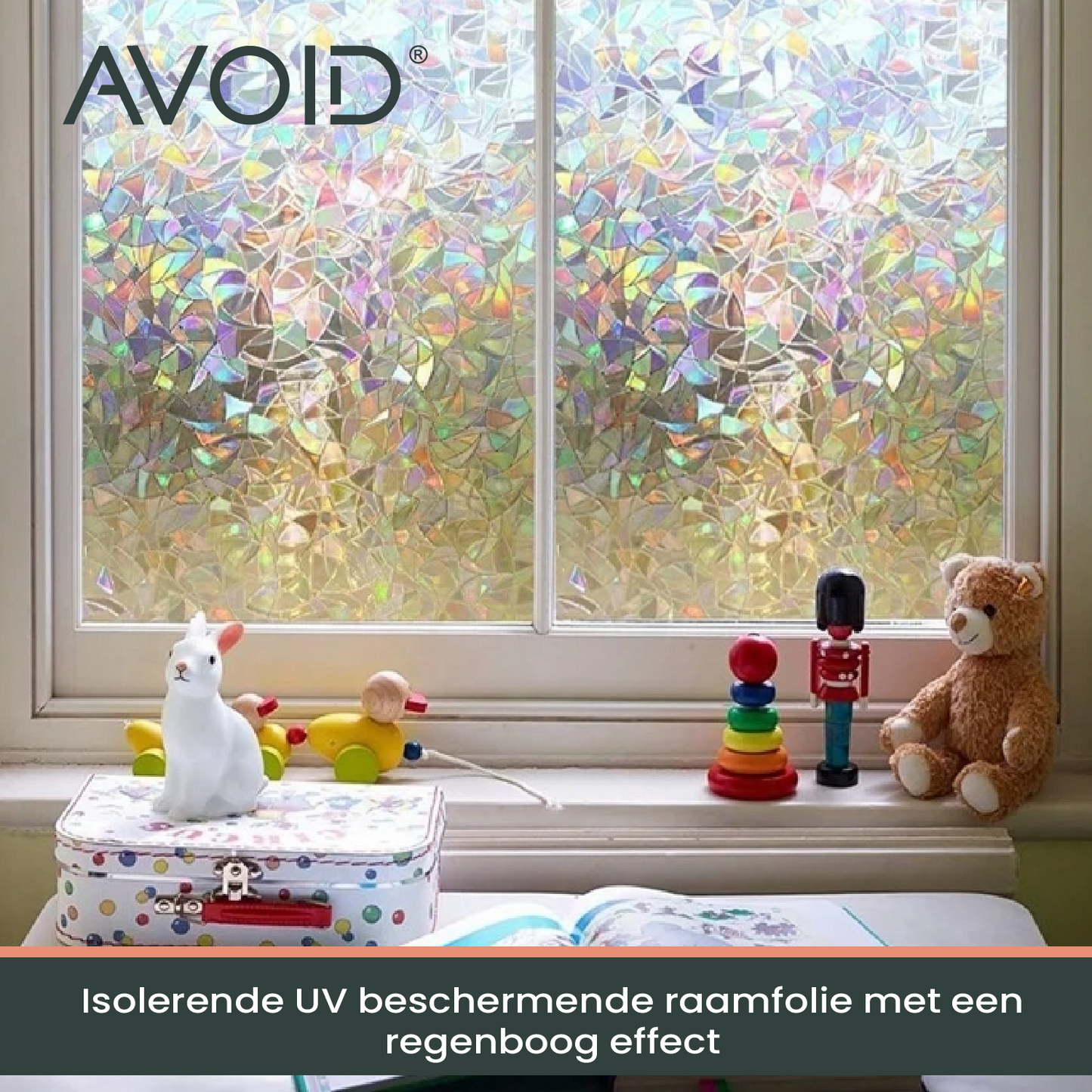 AVOID® - Raamfolie - Rainbow - Verschillende Maten