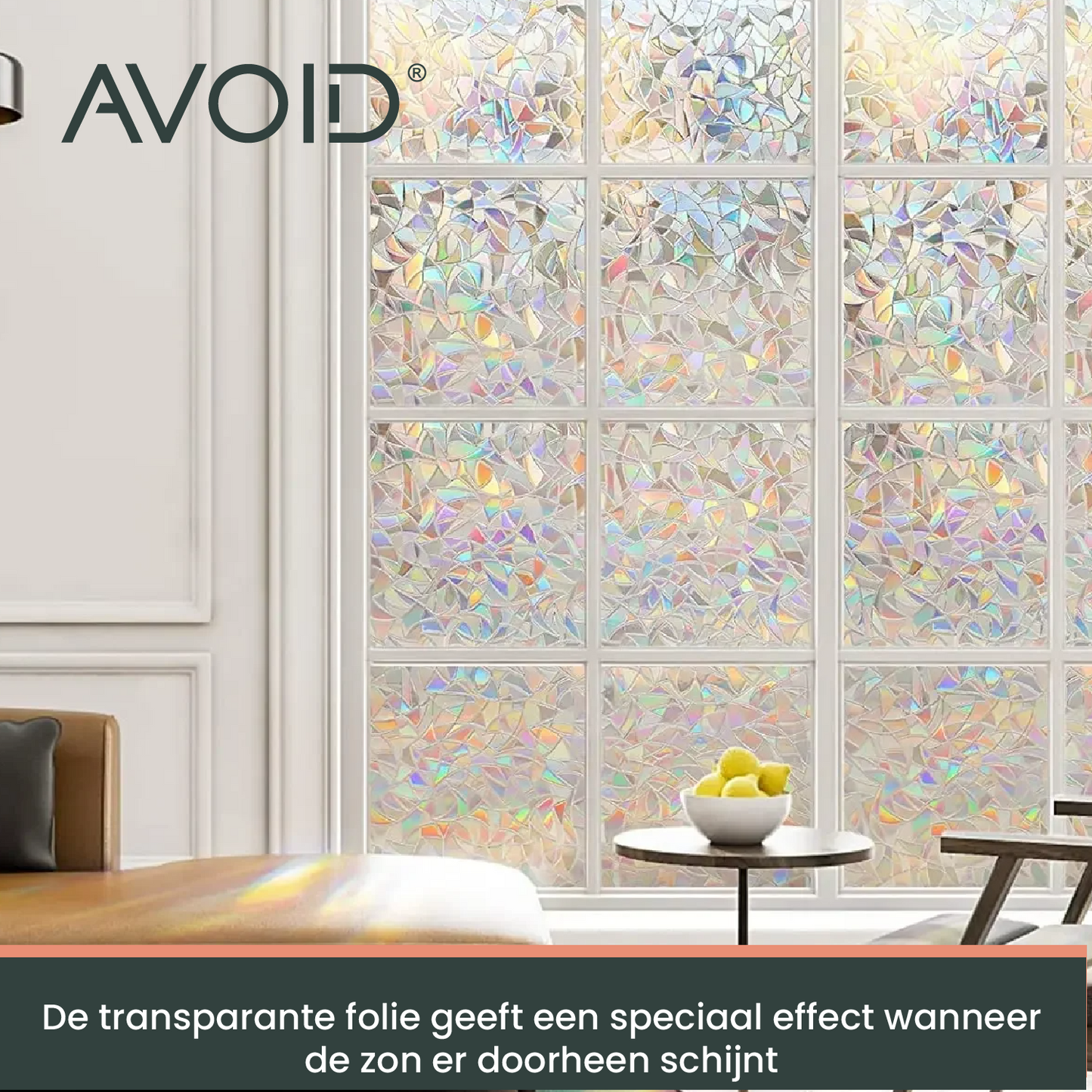 AVOID® - Raamfolie - Rainbow - Verschillende Maten