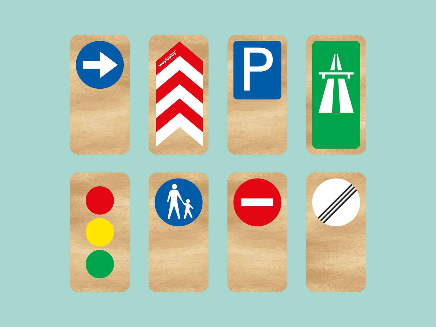 This fantastic set includes 8 wooden traffic signs that are the perfect addition to your child’s flexible toy road.With these signs, your child can learn about traffic while having fun and engaging in imaginative play. But that’s not all! Roadblocks also