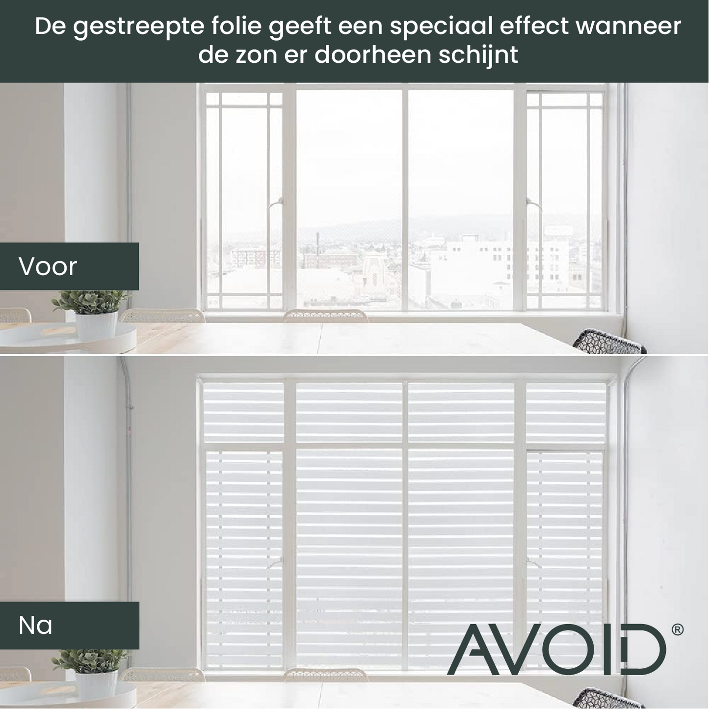 AVOID® - Raamfolie - Gestreept - Verschillende Maten