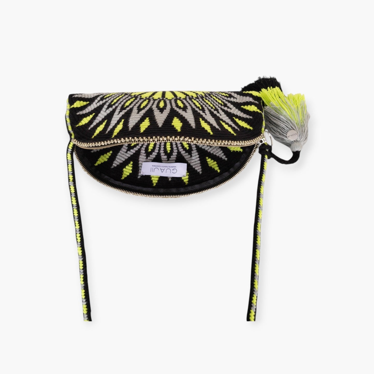 Geometrik yarım ay çapraz çanta | Lime