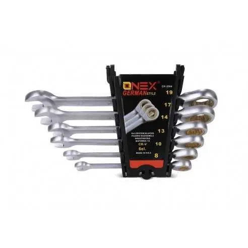 Onex 6-Delige Steek-Ringratel Set – Chroom Vanadium Staal 8-19mm