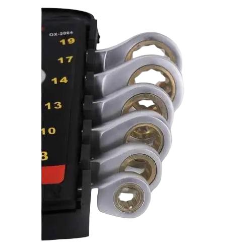 Onex 6-Delige Steek-Ringratel Set – Chroom Vanadium Staal 8-19mm