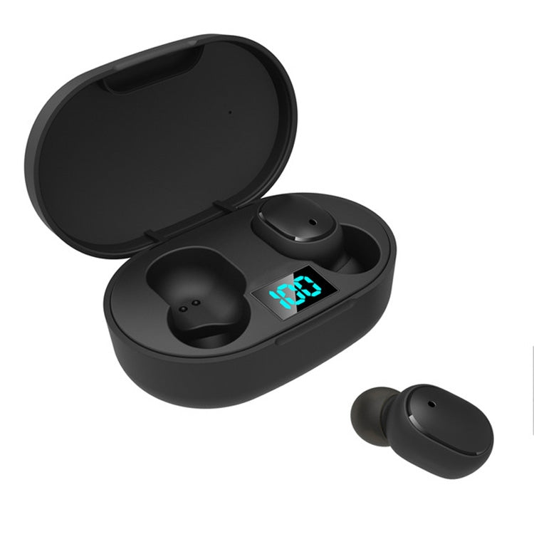 E6S LED Display Wireless Earphone TWS Bluetooth V5.3 Headsets Waterproof Bluetooth Earbuds, E6S (Black)