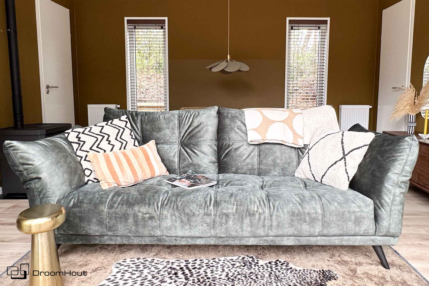 Bank San Diego 3-zits Towerliving - Fuji donkergroen- 1 stuk - showroommodel