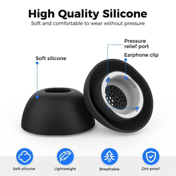 For Samsung Galaxy Buds3 Pro AhaStyle WG173 Earphone Silicone Earbuds, Size: L(Black)
