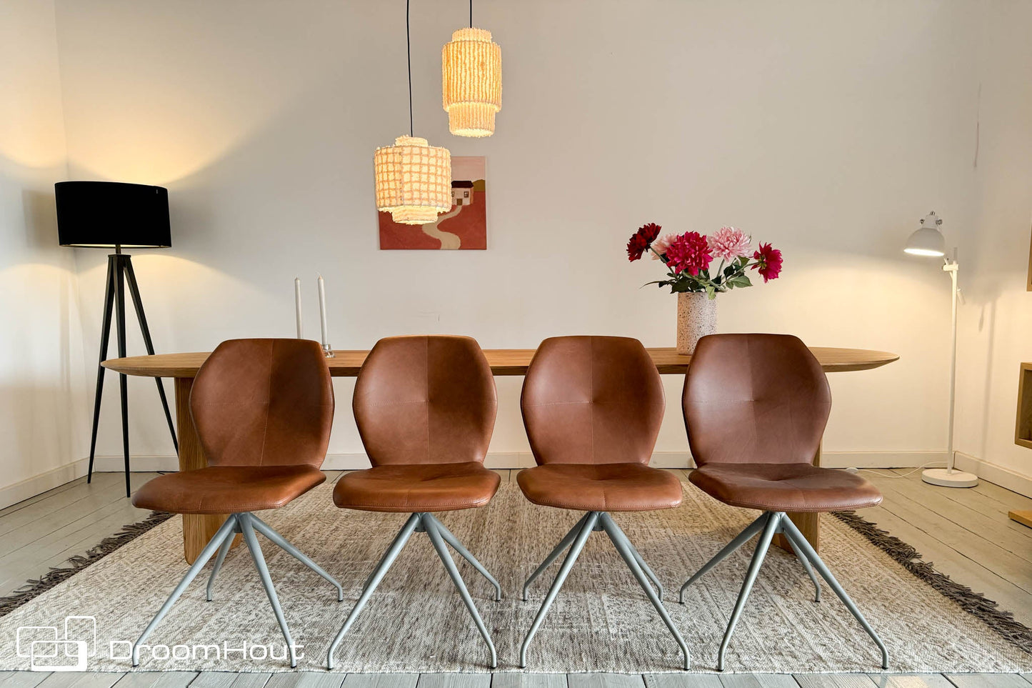 Stoel Mood#91 Mobitec - cognac - set van 4