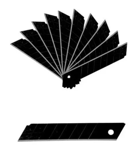 Top-Tools.nl Afbreekmesjes – 18mm Zwart Koolstofstaal – 10 Stuks