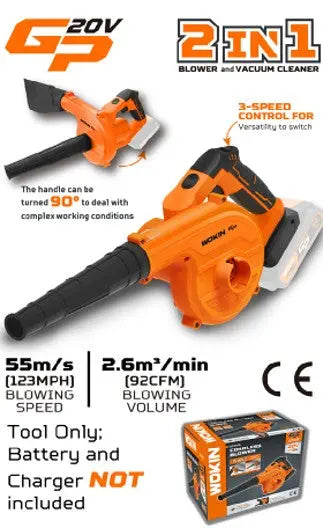 WOKIN 20V Li-ion Accu Bladblazer – Draadloos & Lichtgewicht