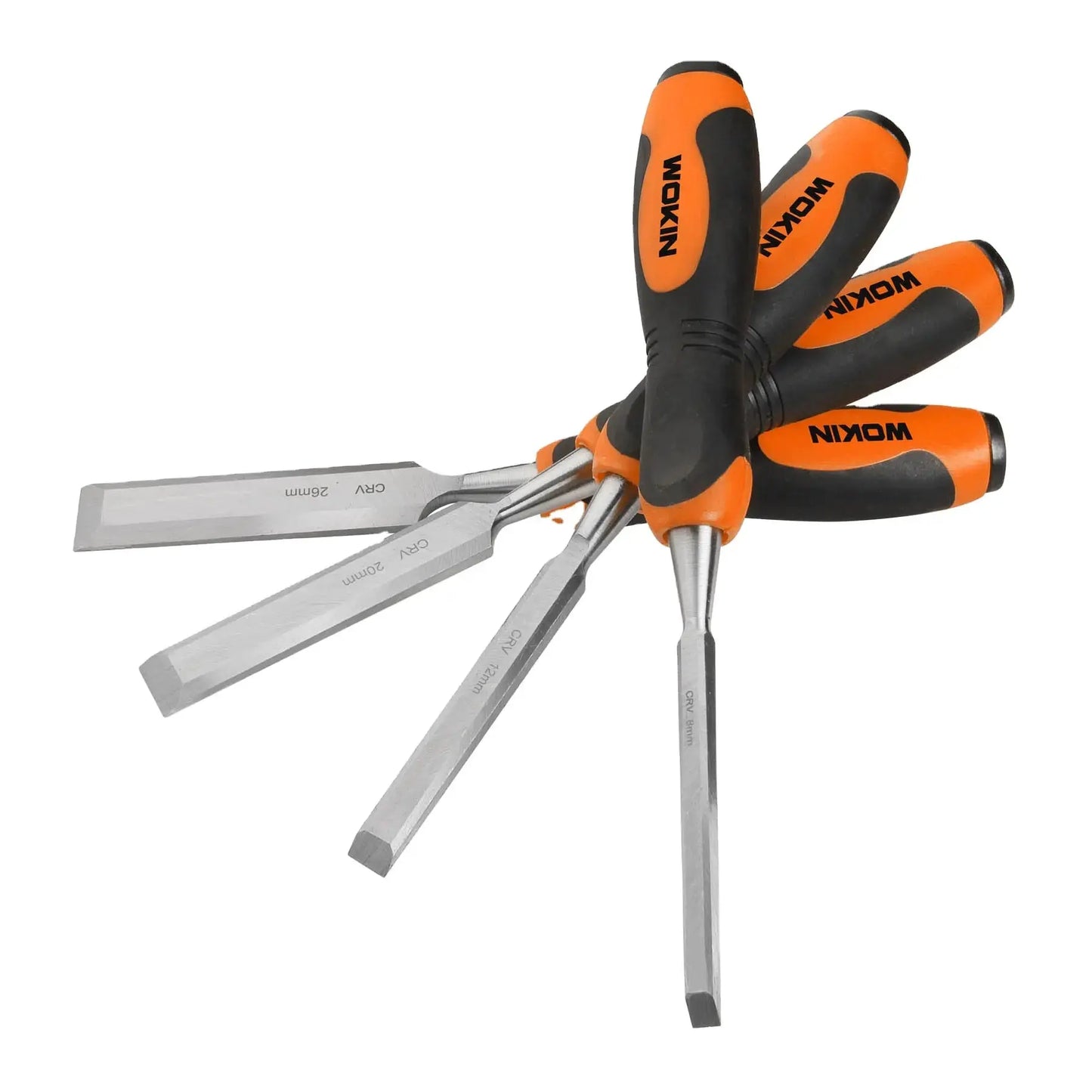 WOKIN Hout Beitel Set – 4-Delig CrV Staal voor Houtbewerking