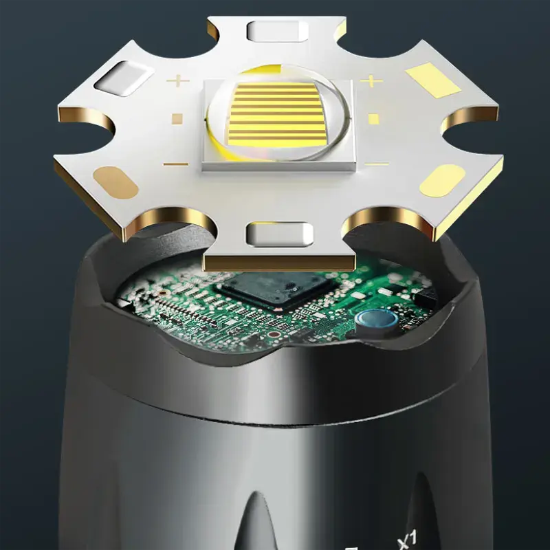 TOPCOM Waterdichte LED Zaklamp met Zoomfunctie – IP65 Aluminium