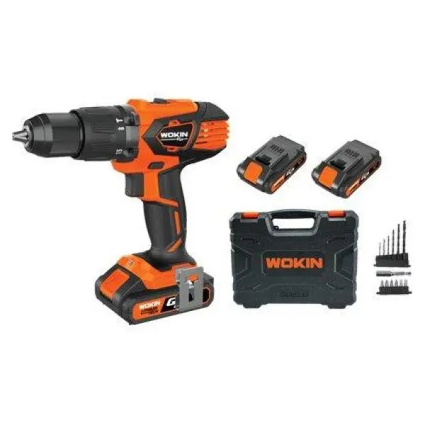 Wokin 20V Klopboor-/Schroefmachine | 55Nm, 2x 2,0Ah Accu & Koffer