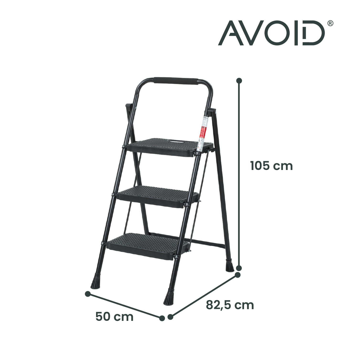 VERMIJD Huishoudtrap – Keukentrap Opstapkrukje – Inklapbare Trapladder – Zwart – Veilig & Stabiel