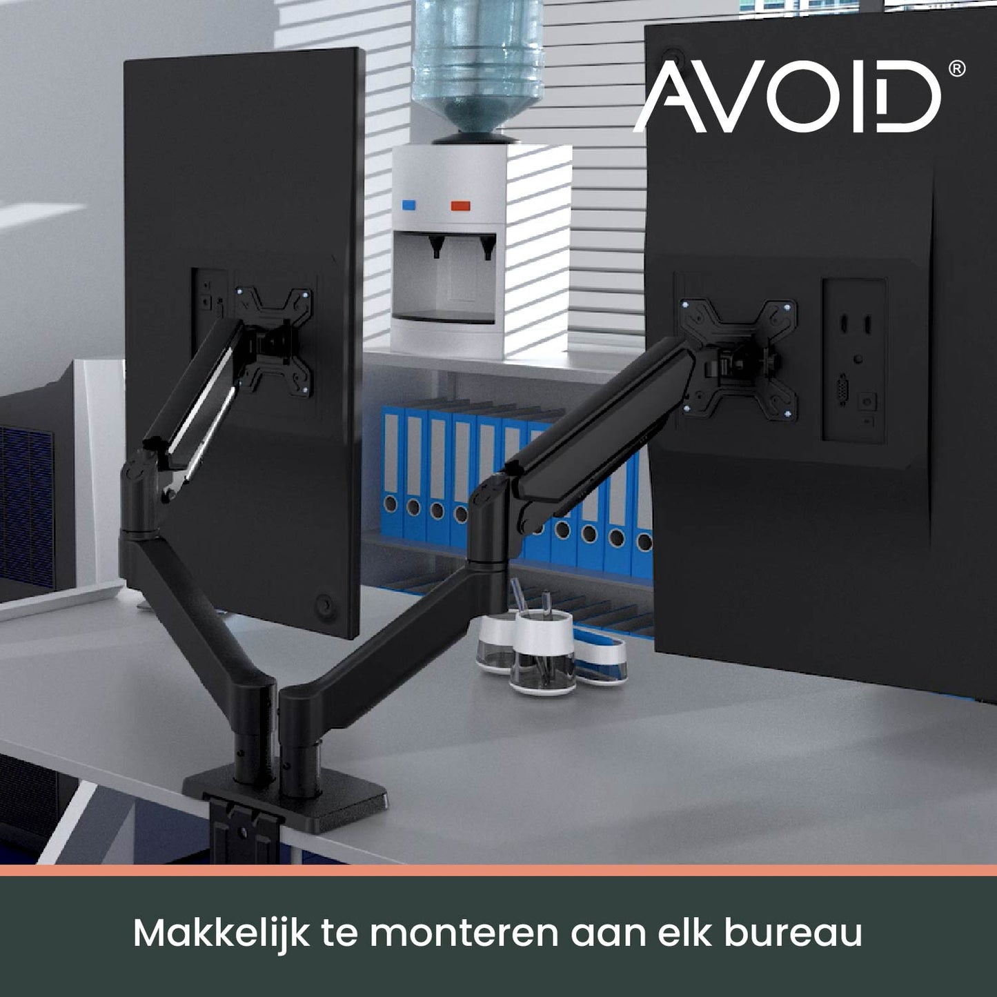 AVOID® - Çift Monitör Kolu Gasveer ile Buluştu – 13"-32" için Geschikt | VESA 75x75 ve 100x100