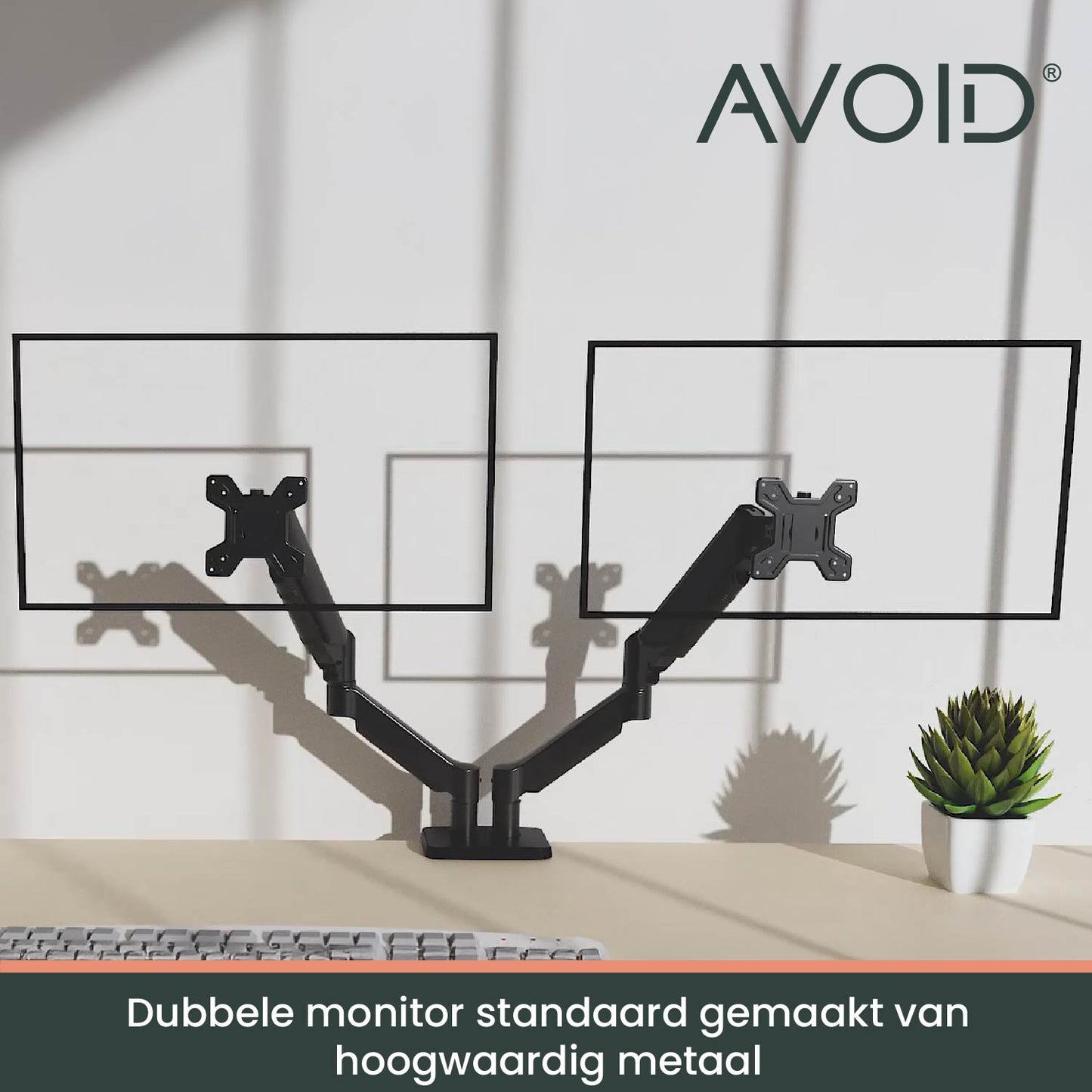 AVOID® - Çift Monitör Kolu Gasveer ile Buluştu – 13"-32" için Geschikt | VESA 75x75 ve 100x100